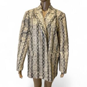 4TH + Reckless Camille Jacket Women's Snake Print Blazer size S